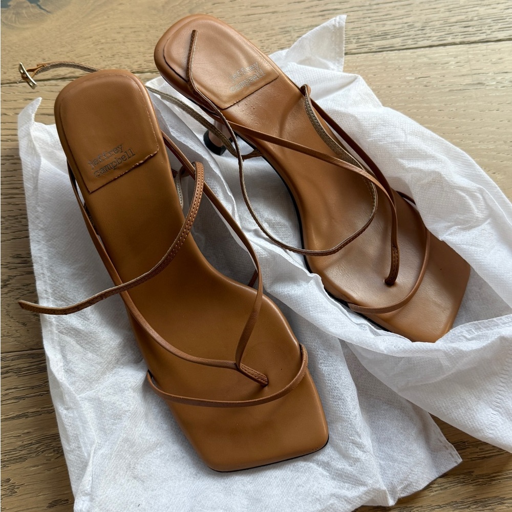 Jeffrey Campbell Tan Strappy Heels